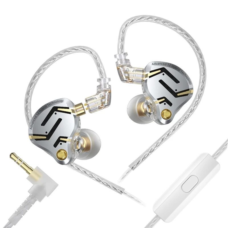 KZ ZS12 PRO 2 1DD + 5BA Vlaggenschip-kwaliteit Super Lineaire Hybride Bedrade Hoofdtelefoon 3,5 mm/typec Afneembare Kabel HIFI Gaming Headest