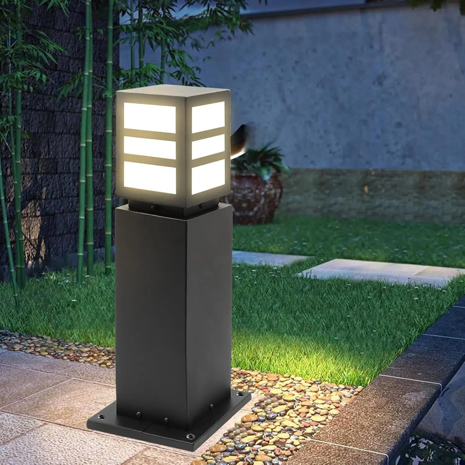 

2Pack Landscape Path Lights 24' IP65 Waterproof Bollard Lights, E27, Heavy Duty Steel, Modern Outdoor for Lawn, Patio, Driveway