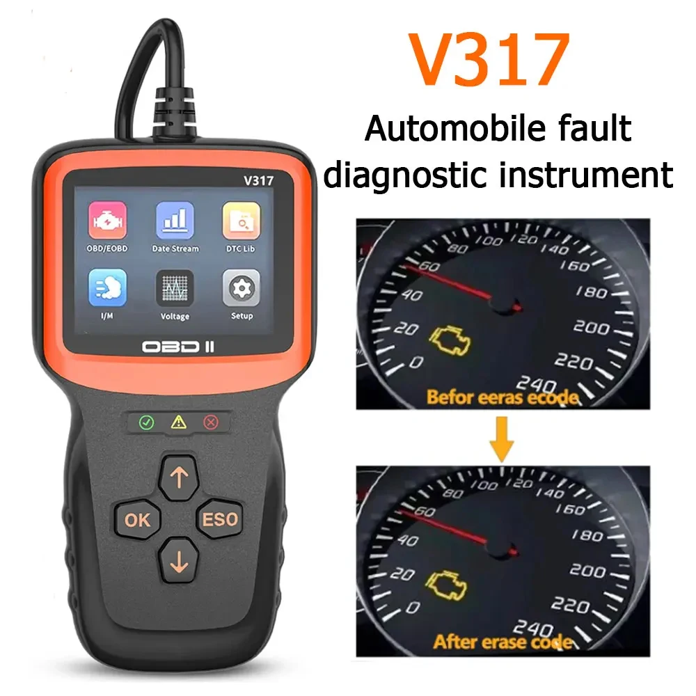 

V317 Professional Auto Diagnostic-Tools ELM327 Cars OBD2 Scanner For Automobile Engine Tester V-317 ELM 327 OBD 2 Scan Tools