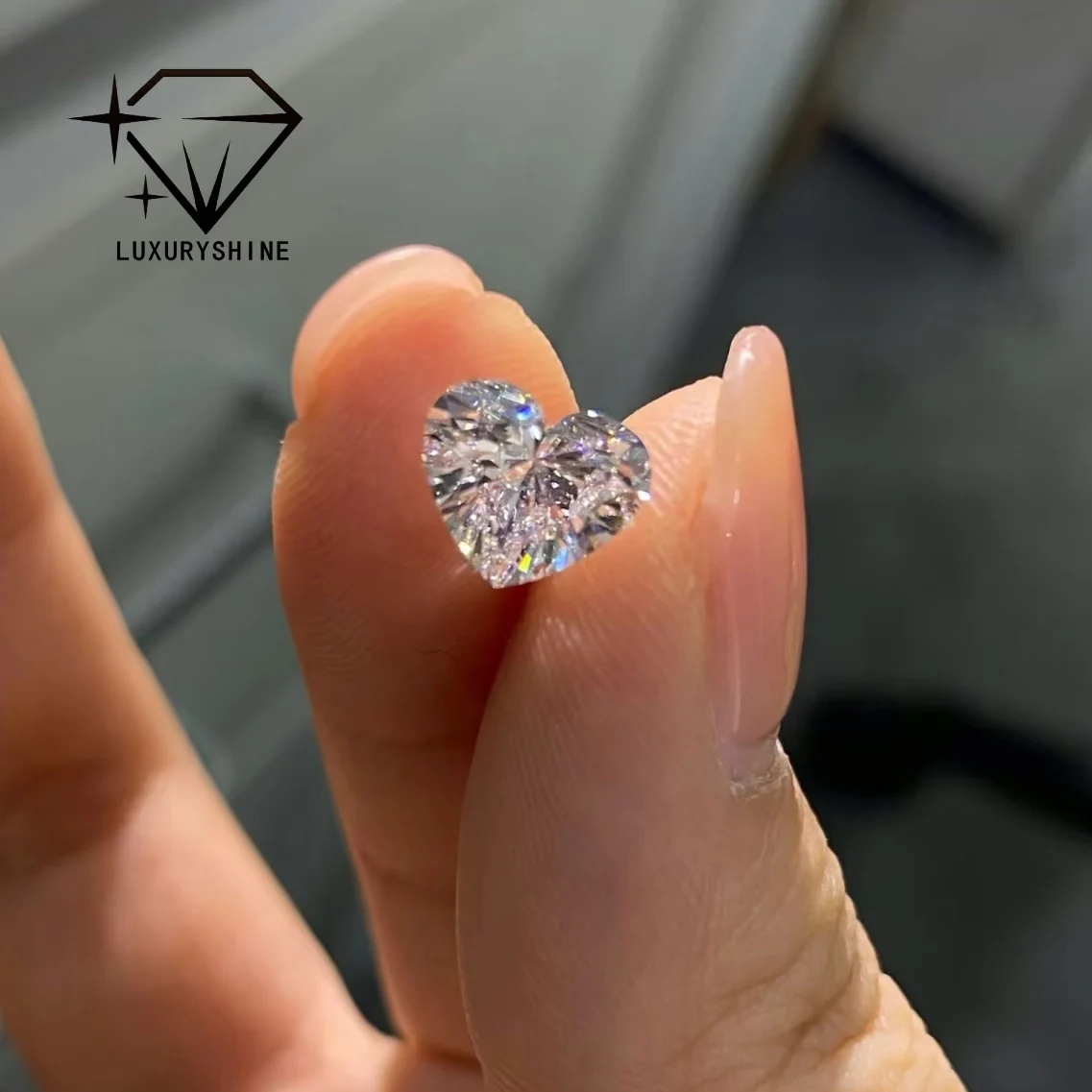 LuxuryShine VS1 Lab Grown Diamond Heart Cut 1-5CT D-F Color With IGI Certificate Real Diamond Loose Diamond custom Jewelry