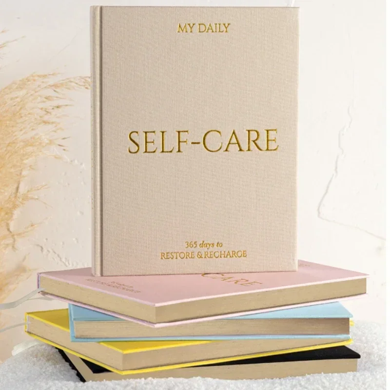 A5 Cloth Cover Self-care Journal Weekly Monthly Daily Planner Diary Notebook for Business To Do List Agenda Notepad