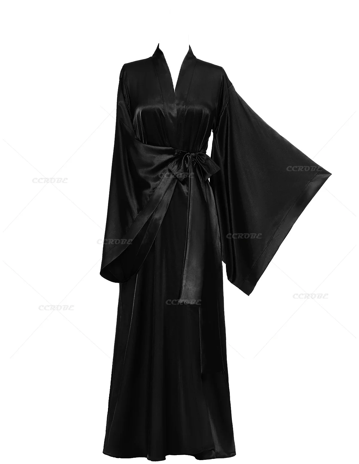 Accappatoio di seta per le donne Kimono lungo Robes Boudoir abito da sposa vestaglia da sposa scollo a v camicia da notte pigiama