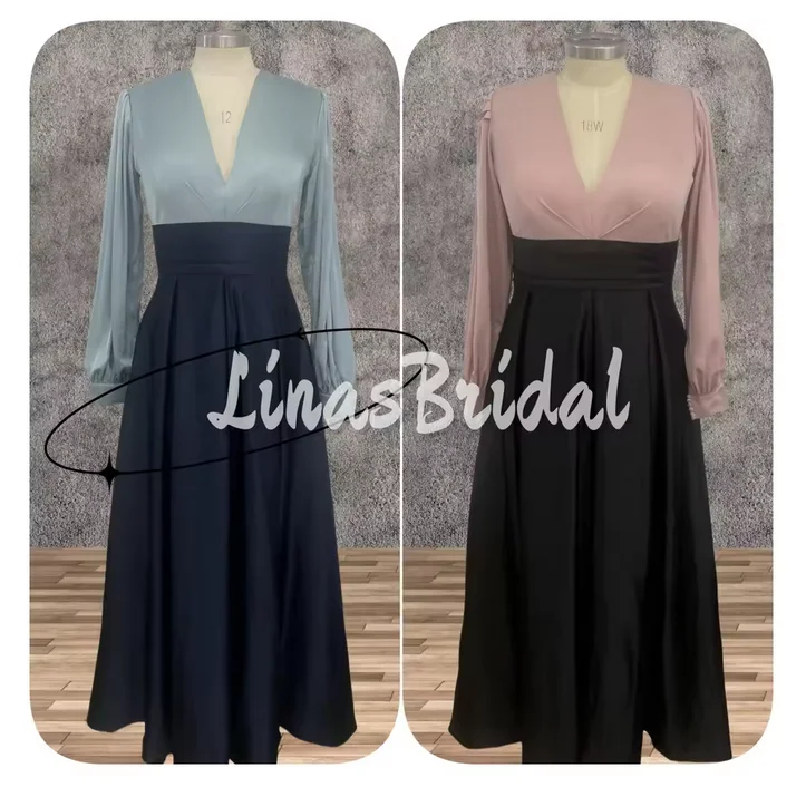 

A-Line Evening Gown Elegant Wedding Guest Dress Formal Prom Floor Length Long Sleeve V Neck Satin with Ruched 2026