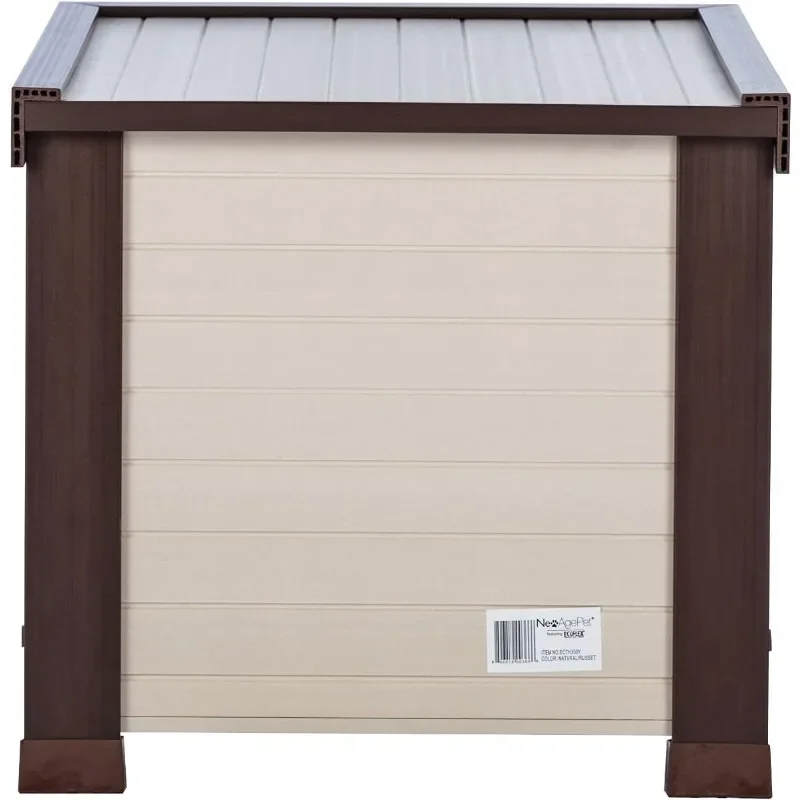 ECOFLEX Albany Outdoor Feral Cat House للقطط المتعددة مع تجميع سريع وسهل، و2 رفوف باب من الفينيل متضمنة في سن المراهقة