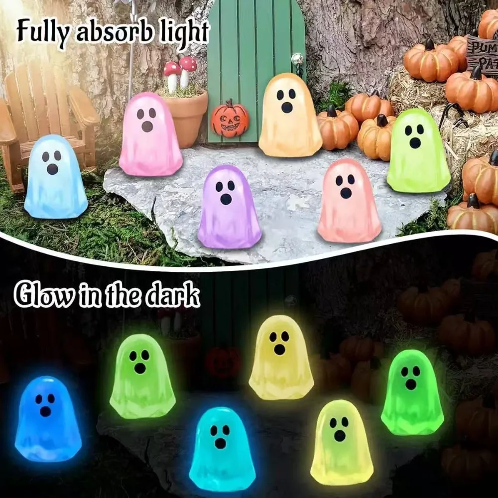 10-100Pcs Luminous Ghost Figures - Glowing At Night Mini Action Figure Micro Landscape Miniatures for Halloween Party Decoration