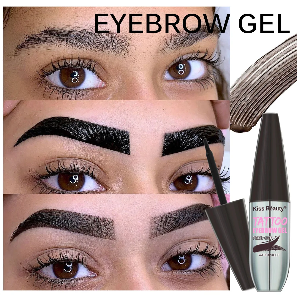 3 Color Tattoo Peel Off Eyebrow Gel Tint, Semi Permanent Brow Tint, Waterproof, Sweat-proof For Fuller & Defined Looking Brows