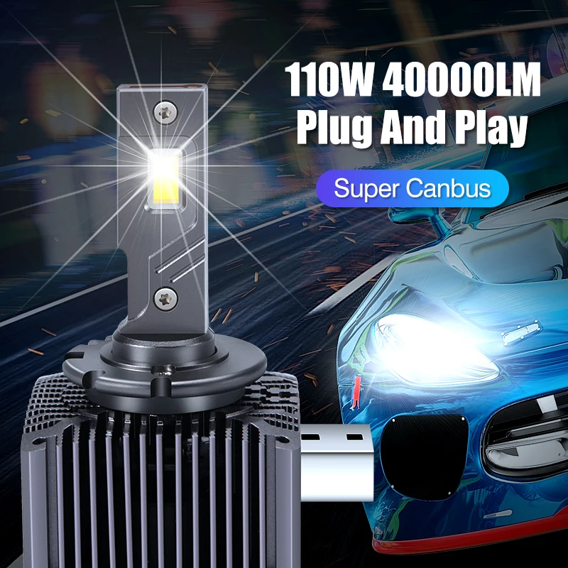 Carshark D3S D1S LED Headlights For Car Canbus D2S D4S D5S D8S Auto Lamps D1R D2R D3R D4R CSP 6000K 110W Bulbs Plug&Play