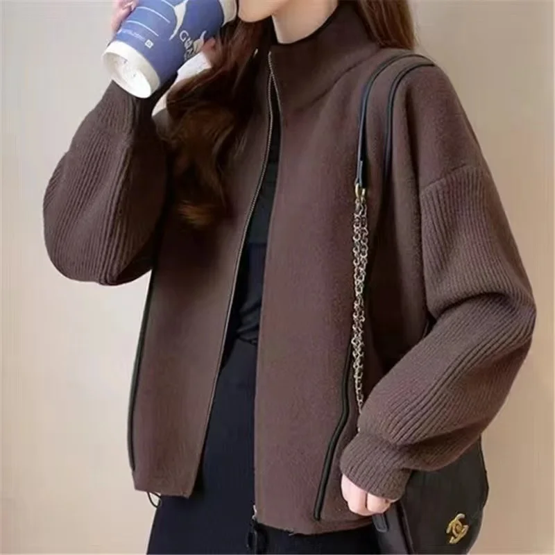 

Autumn and Winter New Jacket Women's Korean Version Loose Knitted Double-Sided Versatile Short Woolen Small Cardigan Top Thick