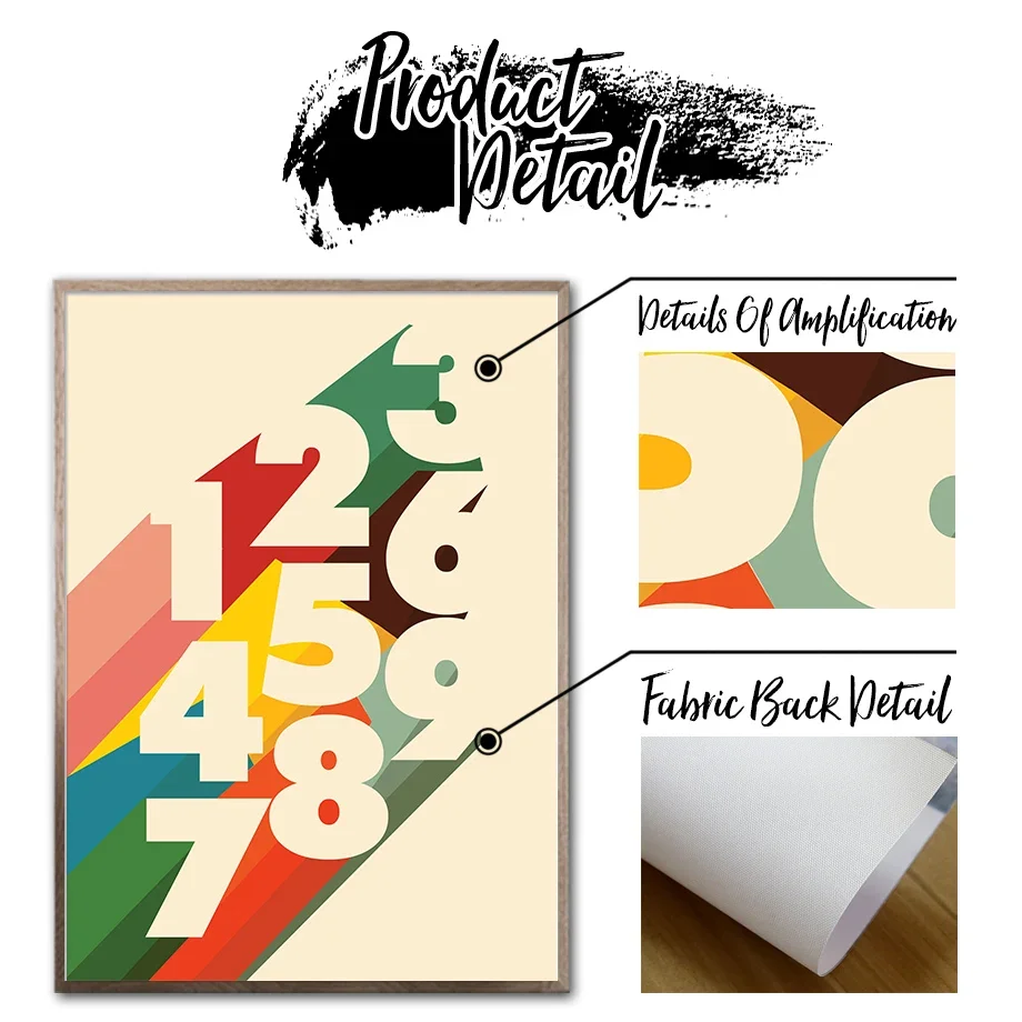 الملونة خمر باوهاوس هندسية "الحب" جدار الفن قماش طباعة - غرفة المعيشة ديكور ملصق نمط المعرض #4