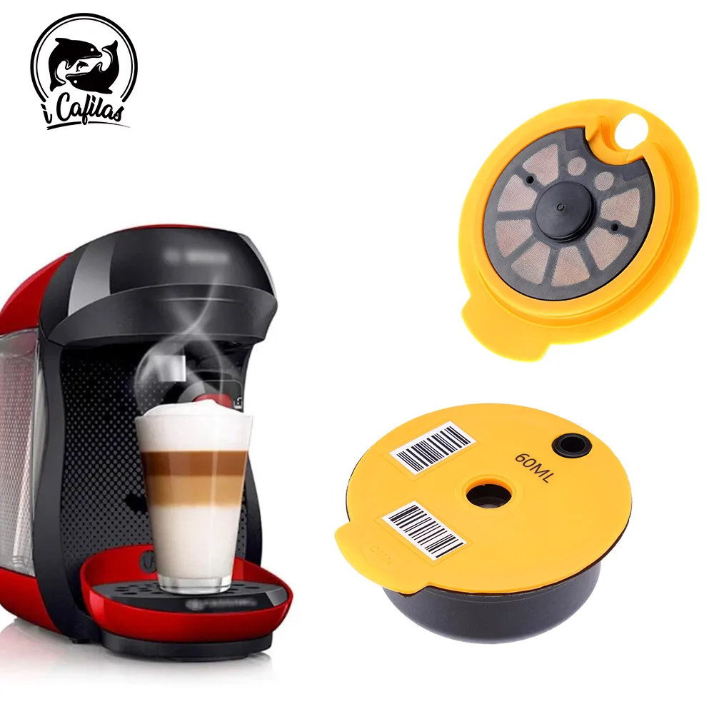 Reusable Coffee Capsule for Tassimo-BOSCH Machine - Refillable Filter Cup Pod Espresso Maker 60ml/180ml/200ml/220ml