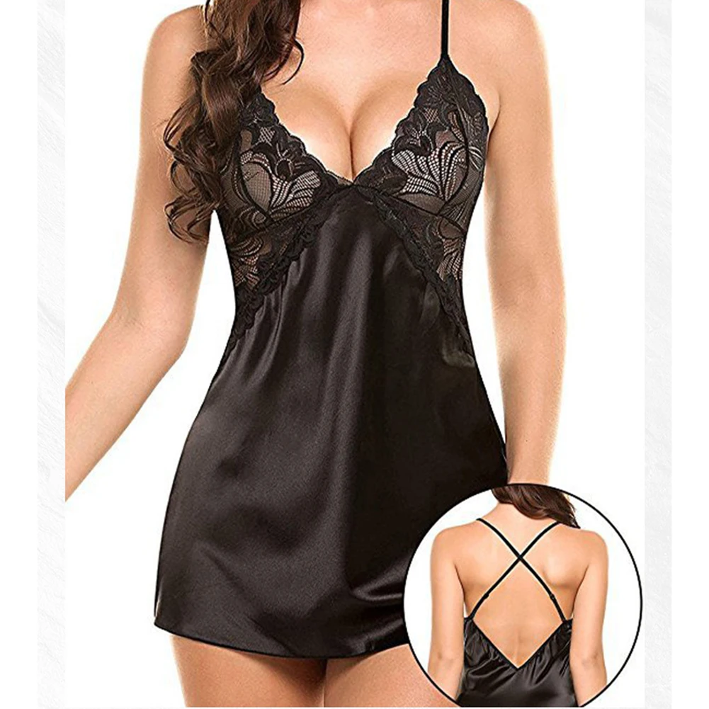 

Erotic Sleepwear Lingerie For Vacation Moderate Elasticity Multiple Color Options Polyester Fabric Sleeveless Design