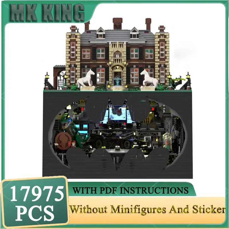 

Популярная модель фильма Moc, строительные блоки, модульная летучая мышь, пещера и усадьба, модель, технология, кирпичи, сделай сам, сборочные игрушки, подарки