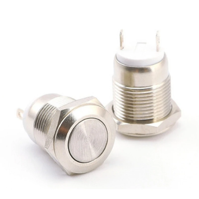 Metal Button Switch 12MM Self-locking Reset Start Stop Circular High/flat Head Normally Open/normally Closed Switch