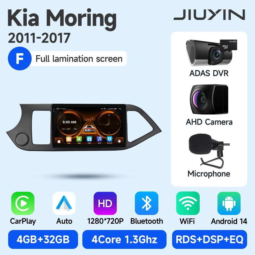 JIUYIN Android 15 Carplay Autoradio Multimidia Video Player Voor KIA PICANTO Ochtend 2011-2017 Navigatie GPS IPS Head unit