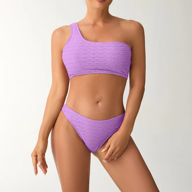 

Sexy Solid Color Triangle Bikini Bottoms for Women, Single Shoulder Beachwear Swimwear, Ladies' Swimsuit for Summer