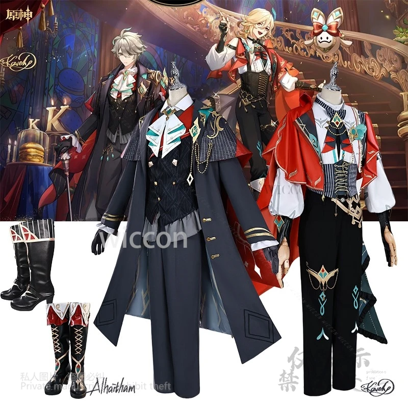 

Alhaitham Kaveh KFC Cosplay Costume Anime Genshin Impact Full Set Outfit Shoes Accessory Female Male Halloween Party Customized