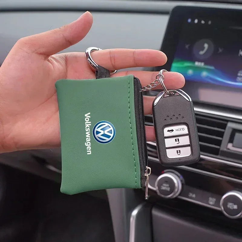 

Car Emblem Key Wallet Small Change Card Bag For VW GTI Polo Golf 7 Passat Tiguan Arteon Touareg CC Jetta Beetle Scirocco Magotan