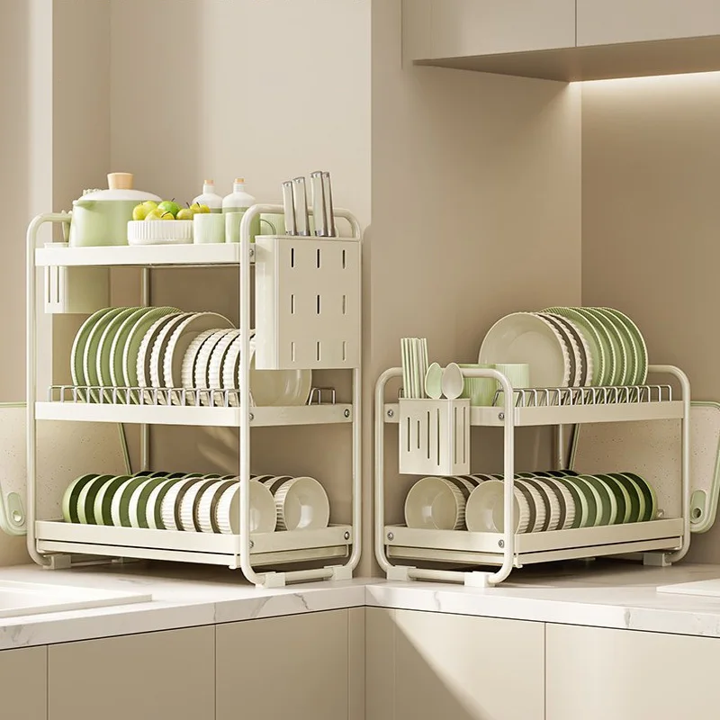 Stainless Steel Dish Draining Rack, Kitchen Shelf, Household Utensils, Kitchenware, Cup Organizer, Kitchen Accessories