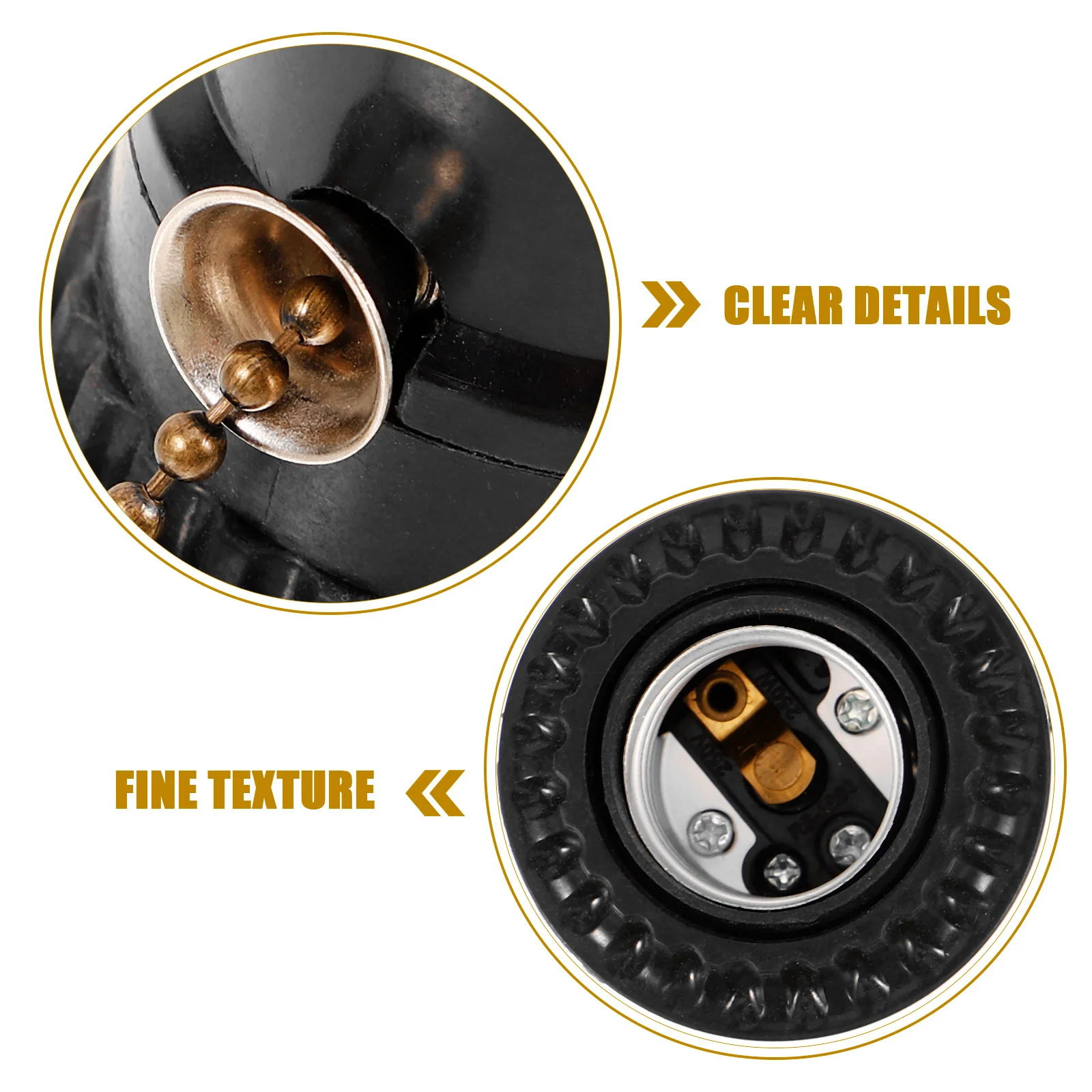 

Pull Chain Lampholder Solid Bakelite Lamp Socket Replacement Reliable Lighting Accessory Household Ceiling Light Fixture