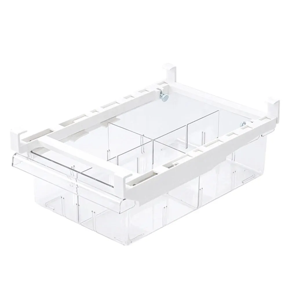 Transparent Fridge Organizer Divide Fridge Container Fruit Egg Refrigerator Storage Box Under-shelf Refrigerator Drawer Box