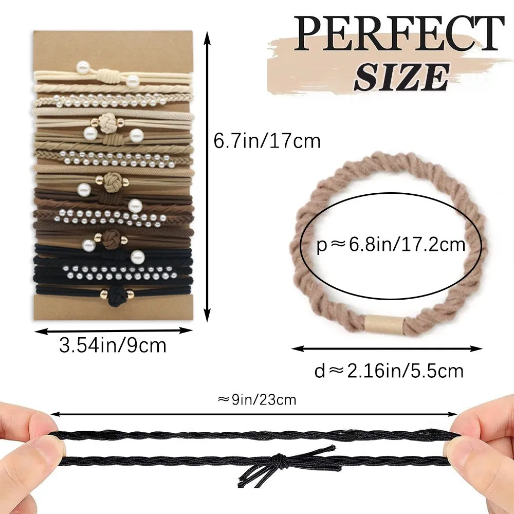 20Pcs Boho Hair Ties Bracelet, Elastic Ponytail Cute Bracelet Hair Holders No Damage Hair Elastics Hair Ties for Women/Gir