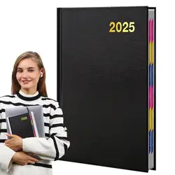 Calendar 2025 A5 Hardcover Executive Planner Calendar Book Daily Notebook Water Resistant Cover Journal Thick Paper A5 For Work