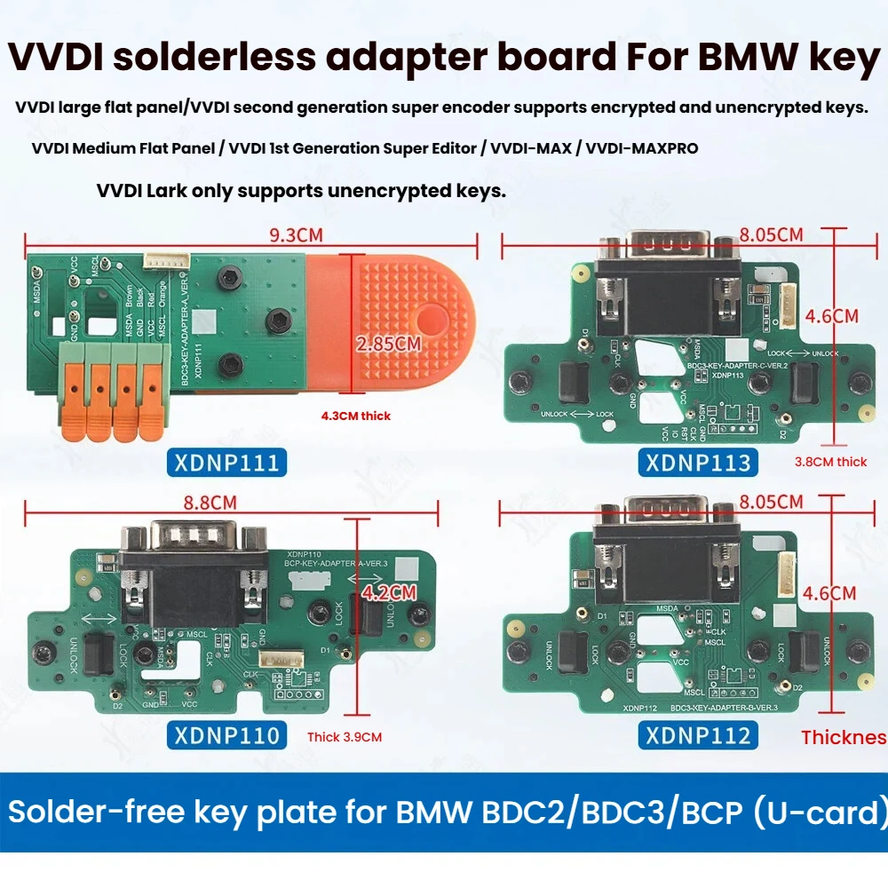 

Solder-Free Adapter Clamp Set for BMW BDC2/BDC3/BCP/U, No Disassembly Key Programmer Adapter for VVDI, Fit For BMW G/U Chassis