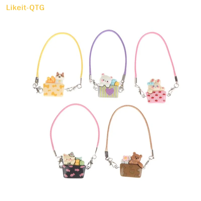 

5/10Pcs Mini Doll Pet Carrying Bag Dolls Neck Accessories Dollhouse Pendant Decoration DIY Dolls Dress Up Toys For Kids Gift