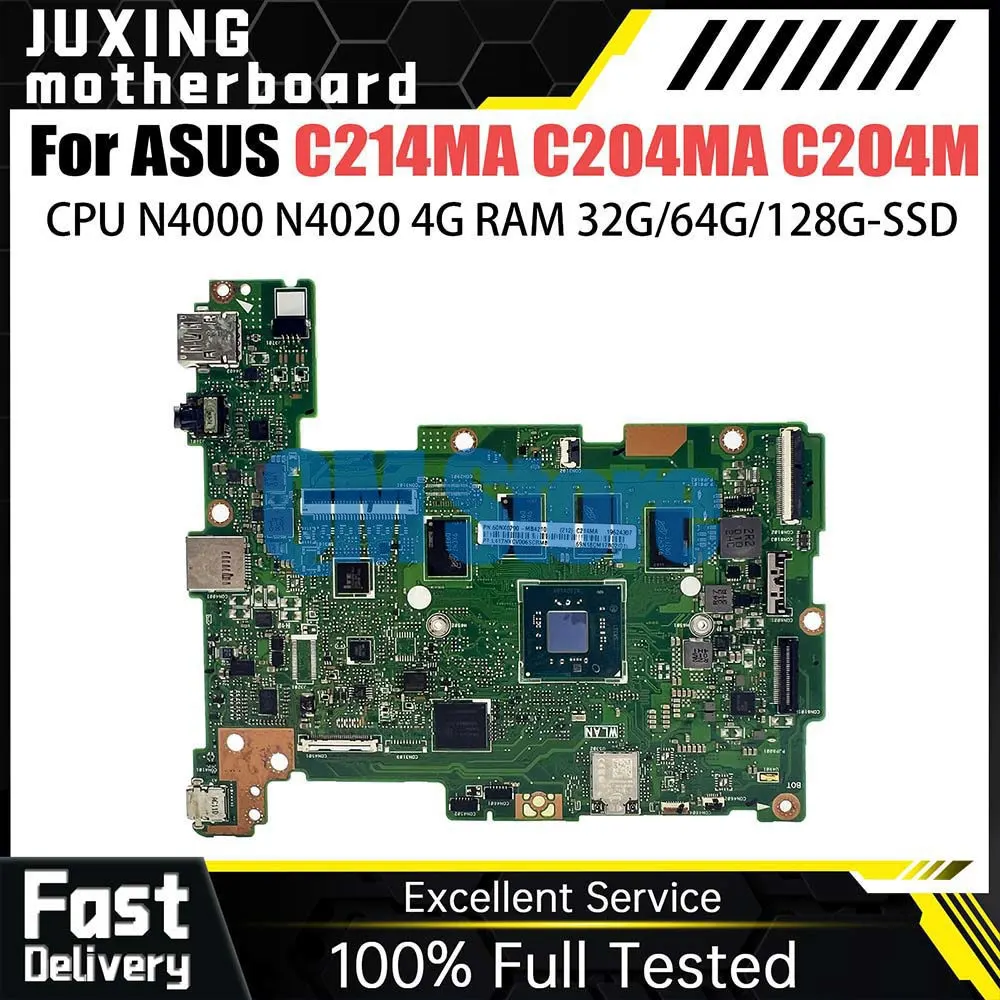 

C214M Mainboard For ASUS C214MA C204MA C204M C214 C204 Laptop Motherboard N4000 N4020 RAM-4GB SSD-16G32G64G128G