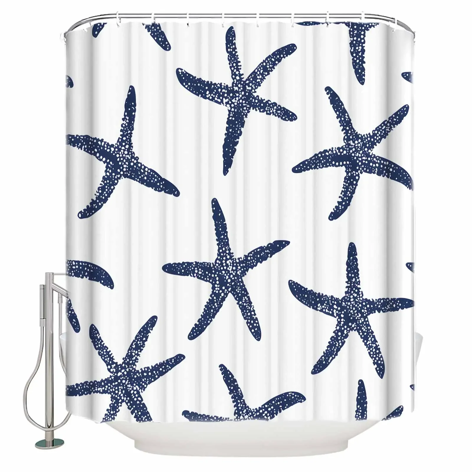

Минималистичные занавески для душа в виде морской звезды, водонепроницаемые занавески для ванной, домашний декор, современная роскошная занавеска для ванной комнаты