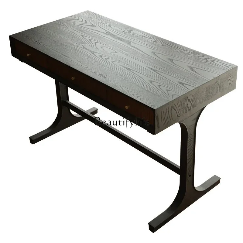 

ls 51American light luxury solid wood desk modern simple home desk
