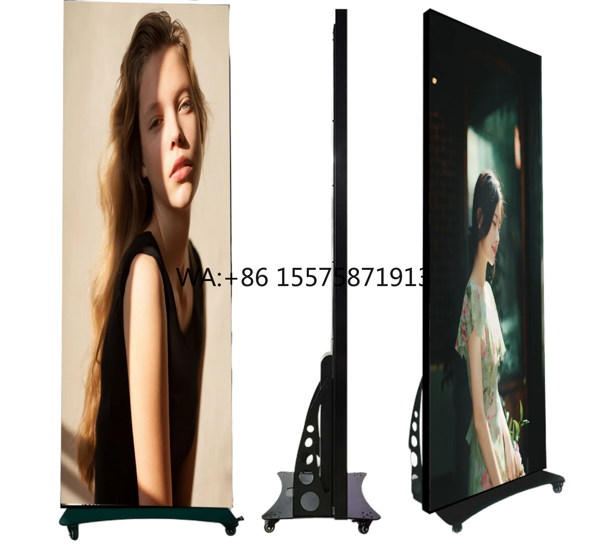 

80-Inch P1.86 Spliceable Indoor LED Display USB Plug-and-Play Digital Foldable LED Poster Screen for Floor Standing Advertising