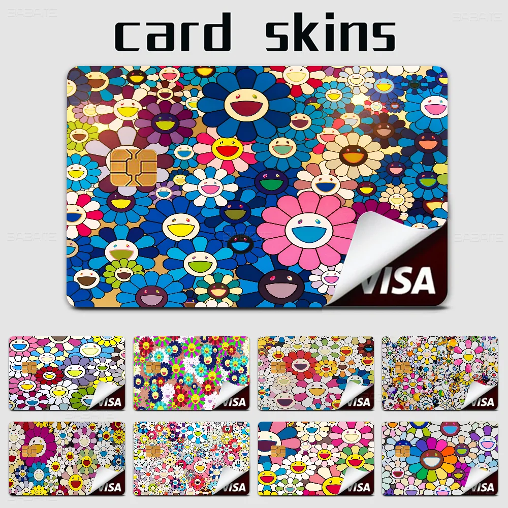 M-Murakami T-Takashi Floweres Spend or Save Funny Shell On Off Ultra Thin No Fade Sticker Skin Cover Film for Debit Credit Card