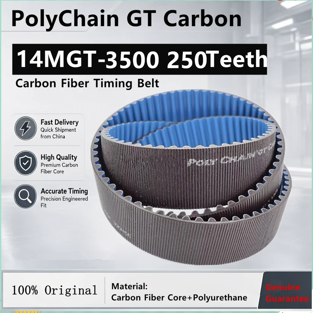 Poly Chain GT Carbon 14MGT-3500 250 Teeth Timing Belt Polyurethane + Carbon Fiber Core Wire Motorcycle Heavy Machinery Belt
