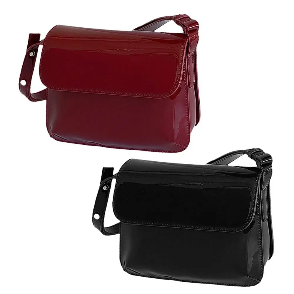 Retro Small Patent Leather Women\'s Underarm Shoulder Side Bag Fashion Ladies Small Crossbody Bags Female Handbags