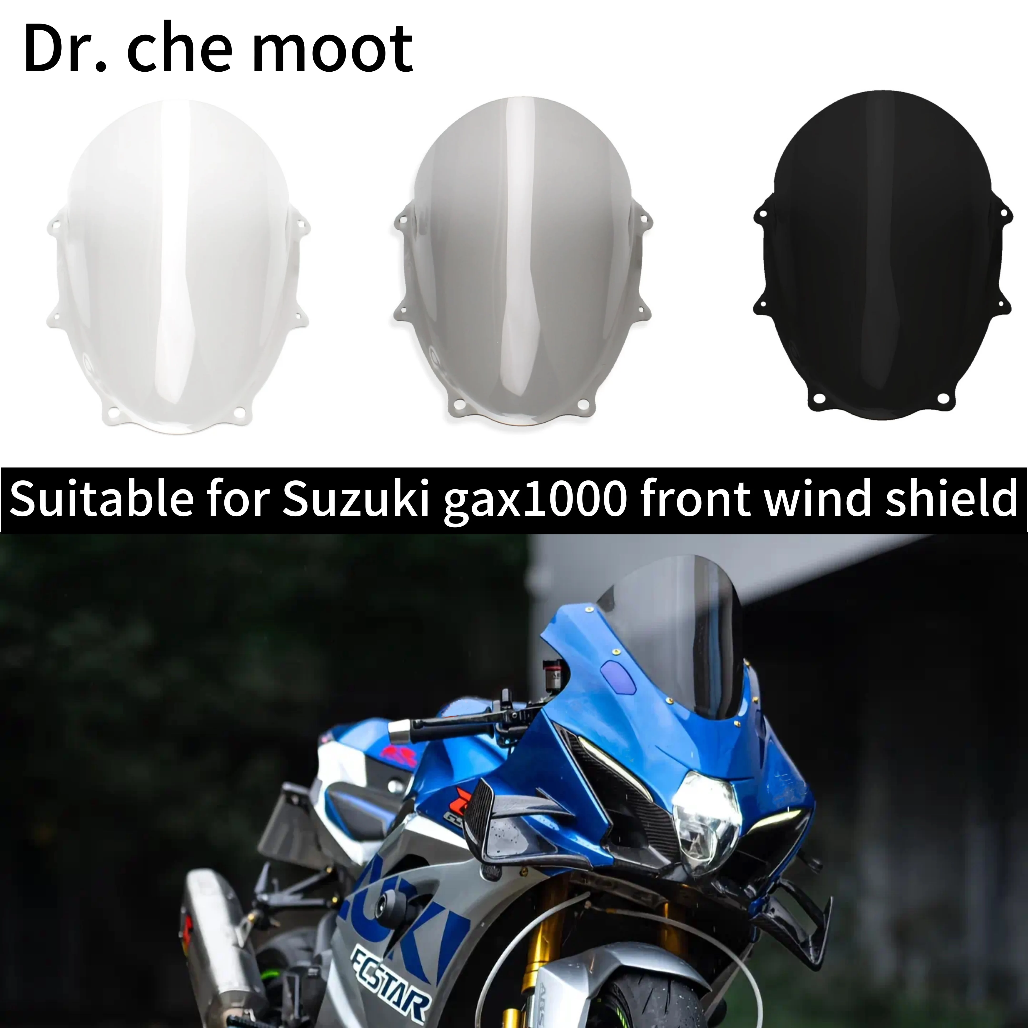 الزجاج الأمامي للدراجات النارية لسوزوكي GSX-R1000 GSXR1000 زيادة الزجاج الأمامي تكبير غطاء سبويلر الرياح هدية الزجاج الأمامي WRS سباق