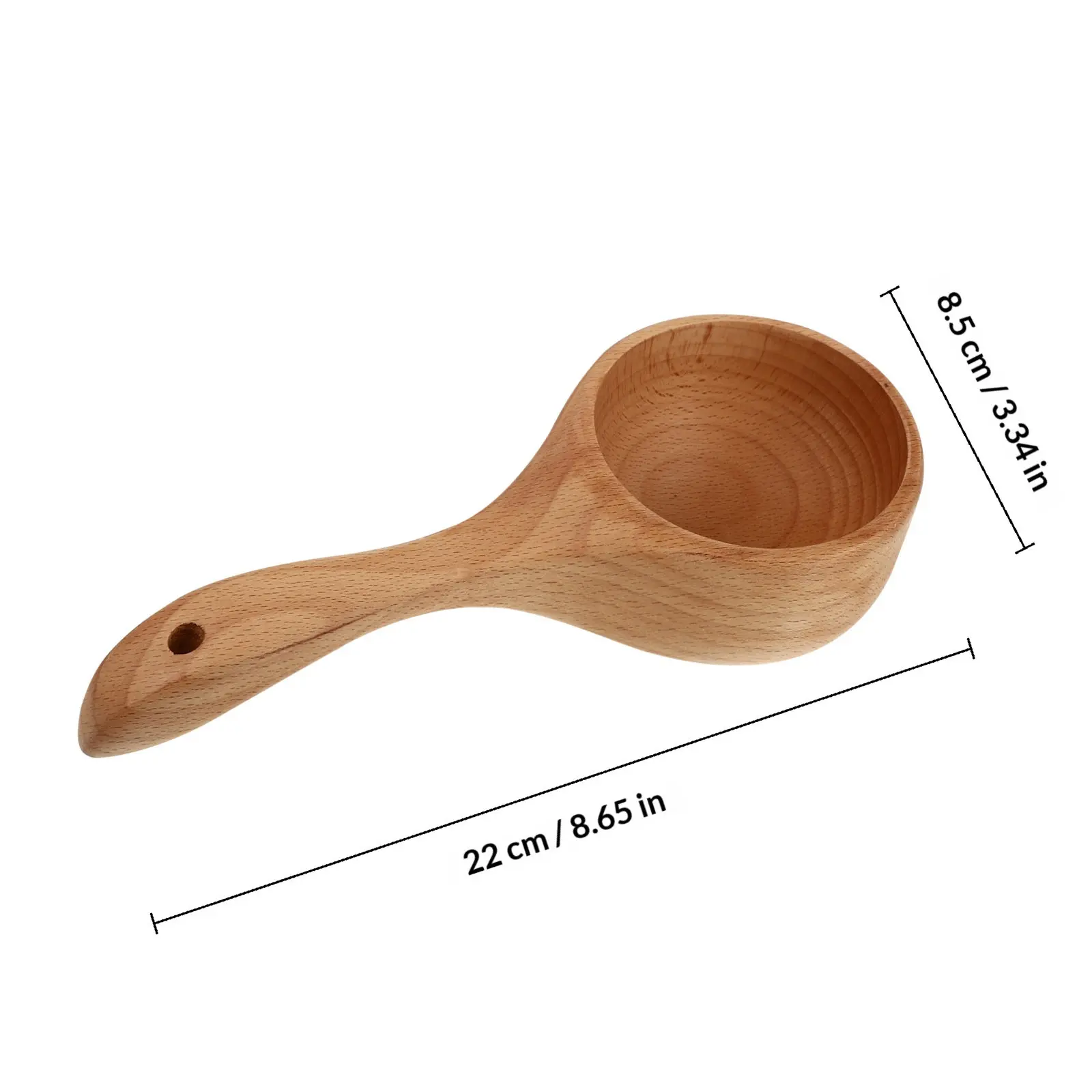 1Pcs Solid Wood Bathing Spoon Made of High-Quality Beech Wood for Sauna Steam Room Kitchen Home Use Multi-Function Water Scoop