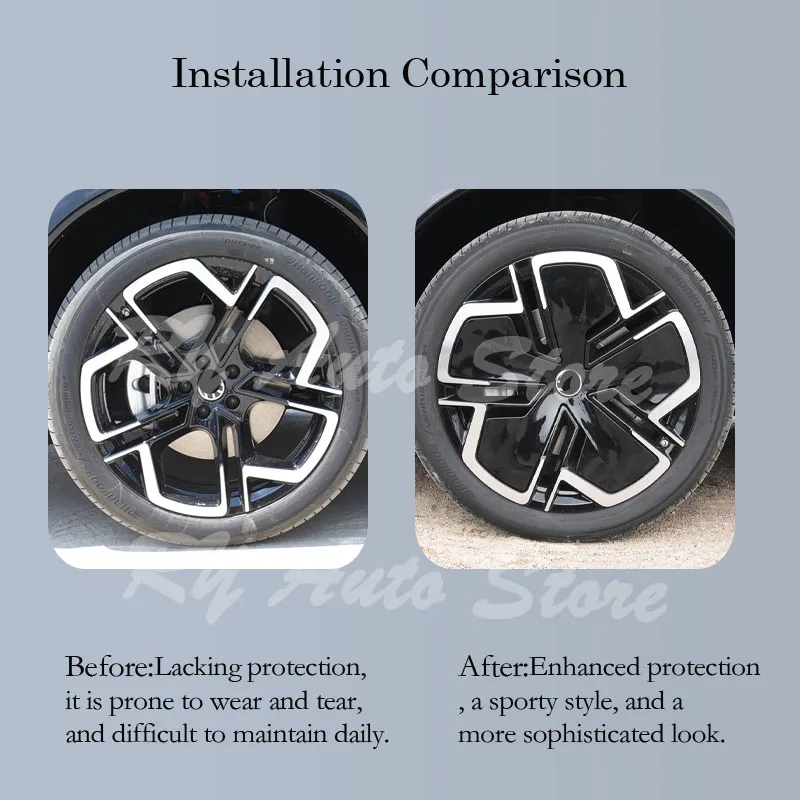 Car Wheel Hub Caps For Volkswagen Tiguan MK3 VW Tiguan L PRO CT1 2024-2027 19inch Black Decorative Wheel Tire Modification Parts view 4