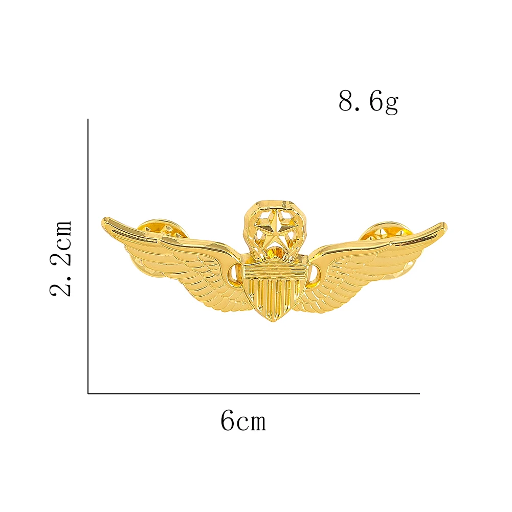 الولايات المتحدة الجناح الطيار دبابيس بروش سلاح الجو كبار الطيار العسكرية شعار شارة معدنية التلبيب دبوس DIY بها بنفسك تأثيري قبعة مجوهرات ديكور تذكارية