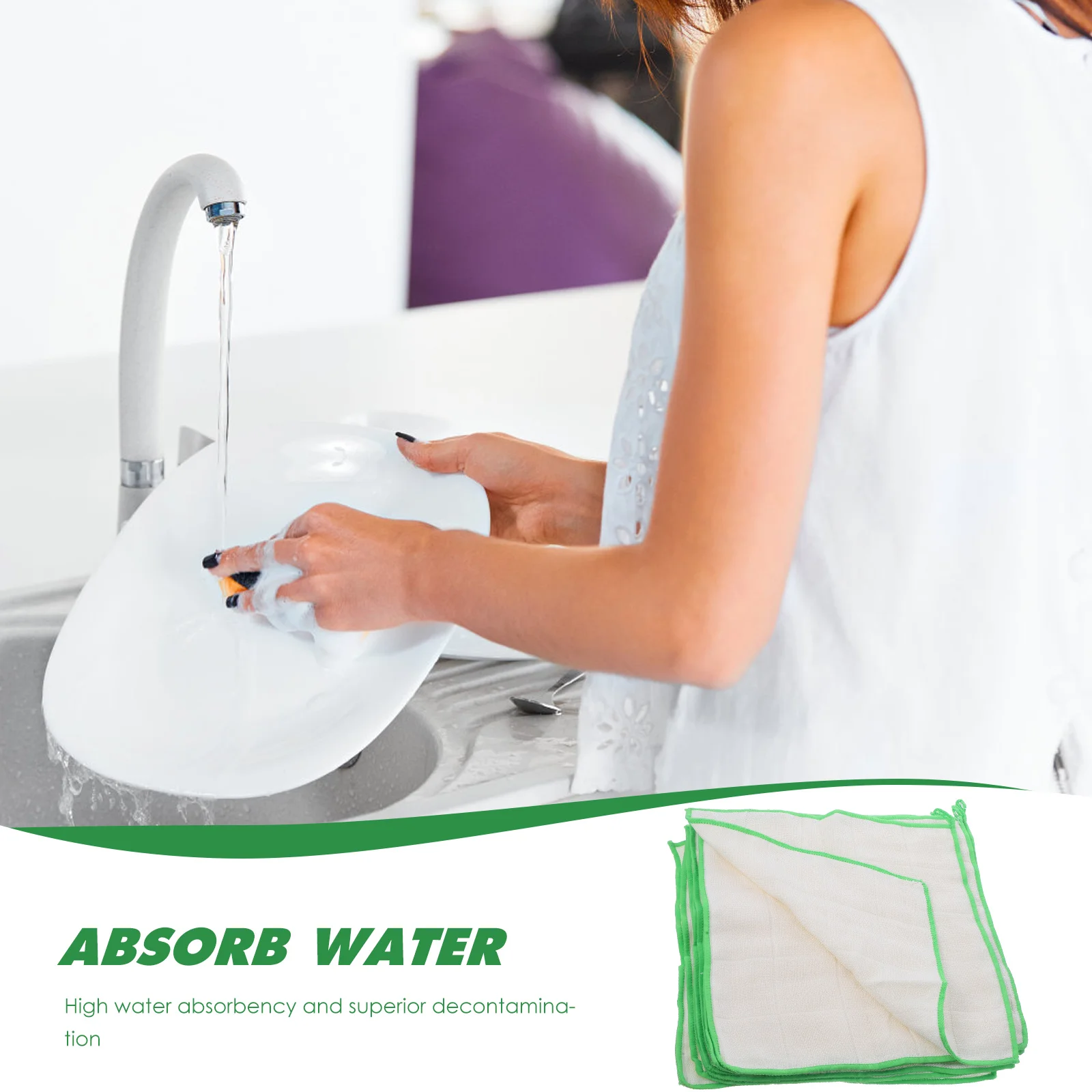 

10PCS Thick Dishclothes Super Soft Non Shrinking Kitchen Cleaning Cloth Absorbent Towels Eco Friendly Wood Fiber