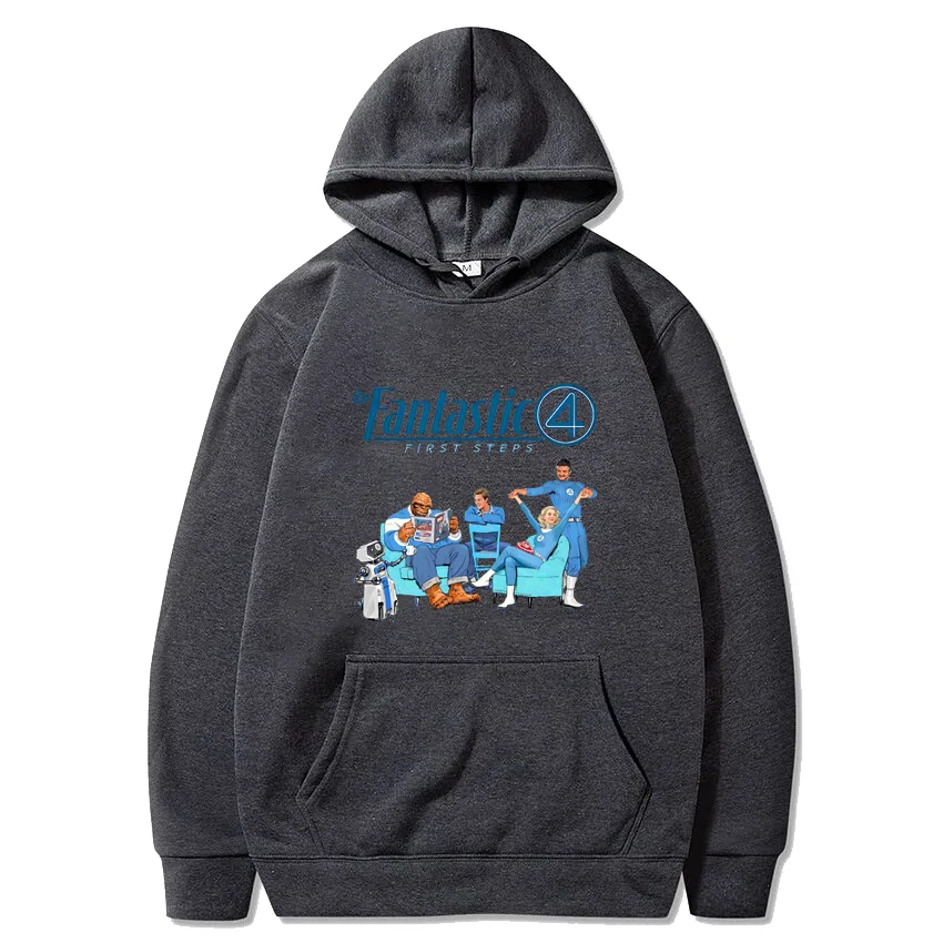 The Fantastic Four First Steps Movie Printed Hoodie Men Women harajuku Autumn oversized fashion Fleece Long sleeve tracksuit