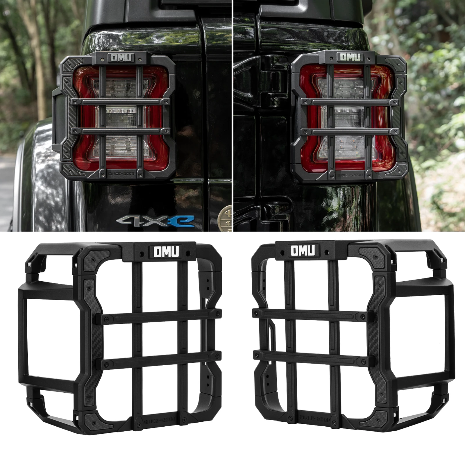 

OMU 4x4 Aluminum Taillight Protective Cover For Jeep Wrangler JL JLU 4xe 2018-2024 4/2-Door Rear Lamp Guards Offroad Accessories
