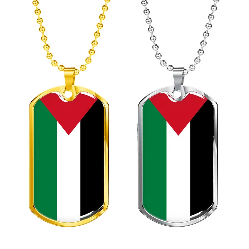 Map Flag Necklaces For Women Men Stainless Steel Gold Color Jewish Chain Necklace Jewelry