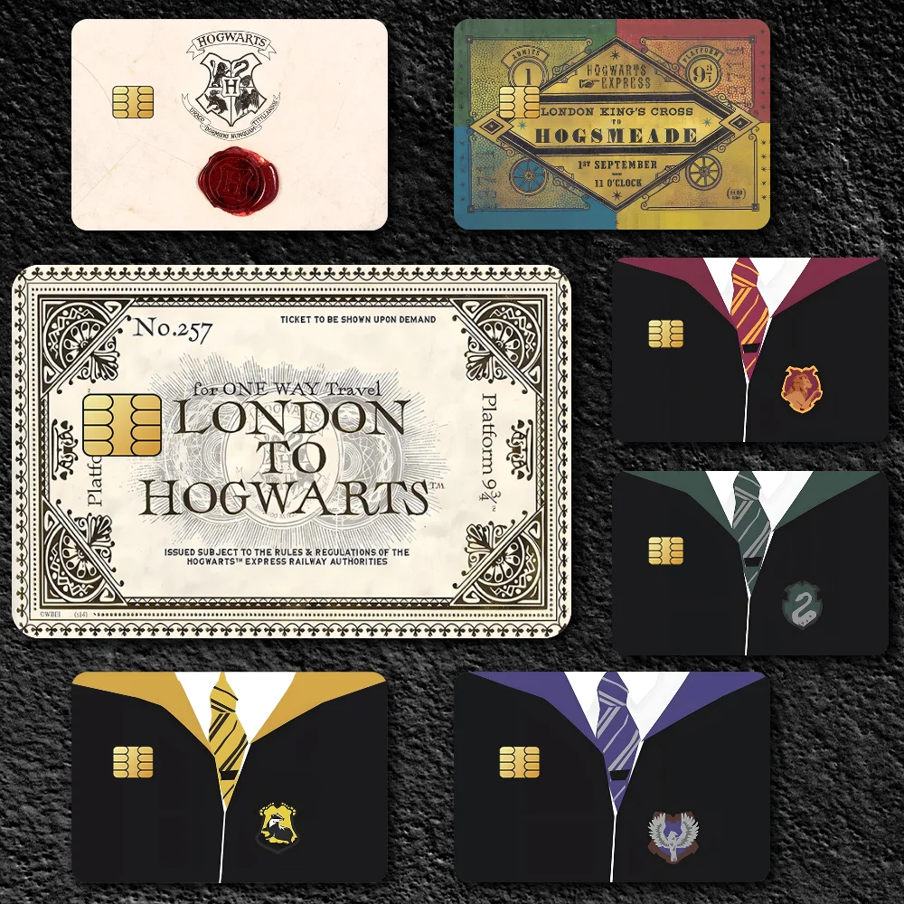 هاريس P-Potter جريفندور ملصق مقاوم للماء فيلم الجلد غطاء بطاقة الائتمان ملصقات 4 قطعة الخصم الجبهة الديكور حافلة البنك تمرير #1