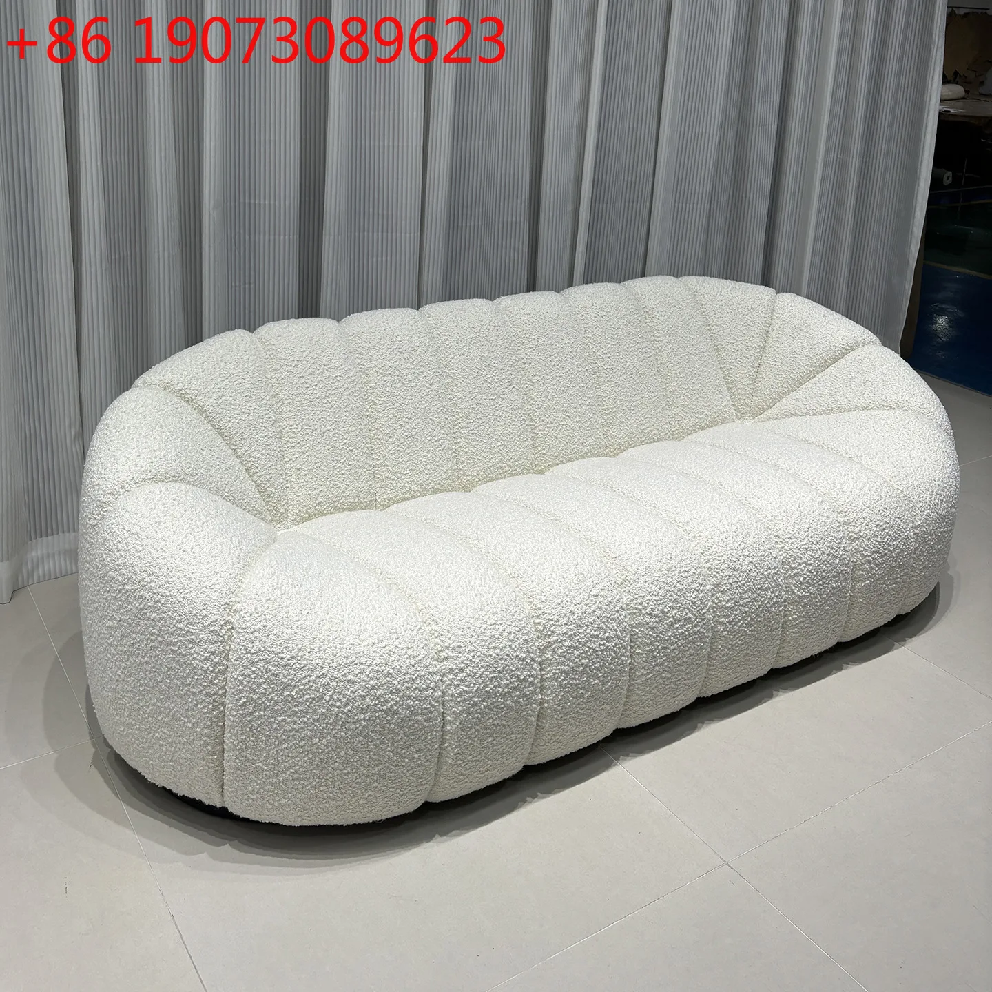 

Nordic special-shaped art pumpkin sofa creative lamb wool sofa fashionable and modern model room