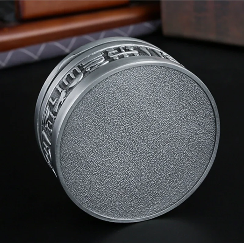 Diameter7.2cm Egyptian style Round Antique Petwer Metal Jewelry Box Tin Case storage organizer For Gift