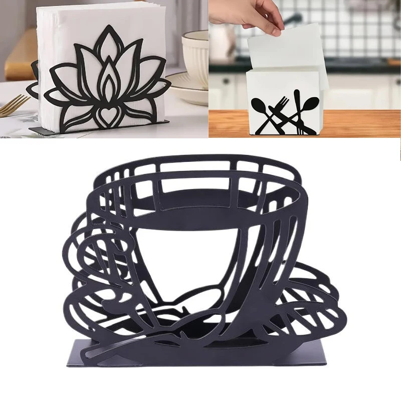 معدن أنيق لحامل مناديل زهرة اللوتس - ملحق أنيق للمطبخ وتناول الطعام، مثالي للاستخدام المنزلي والمطعم #1