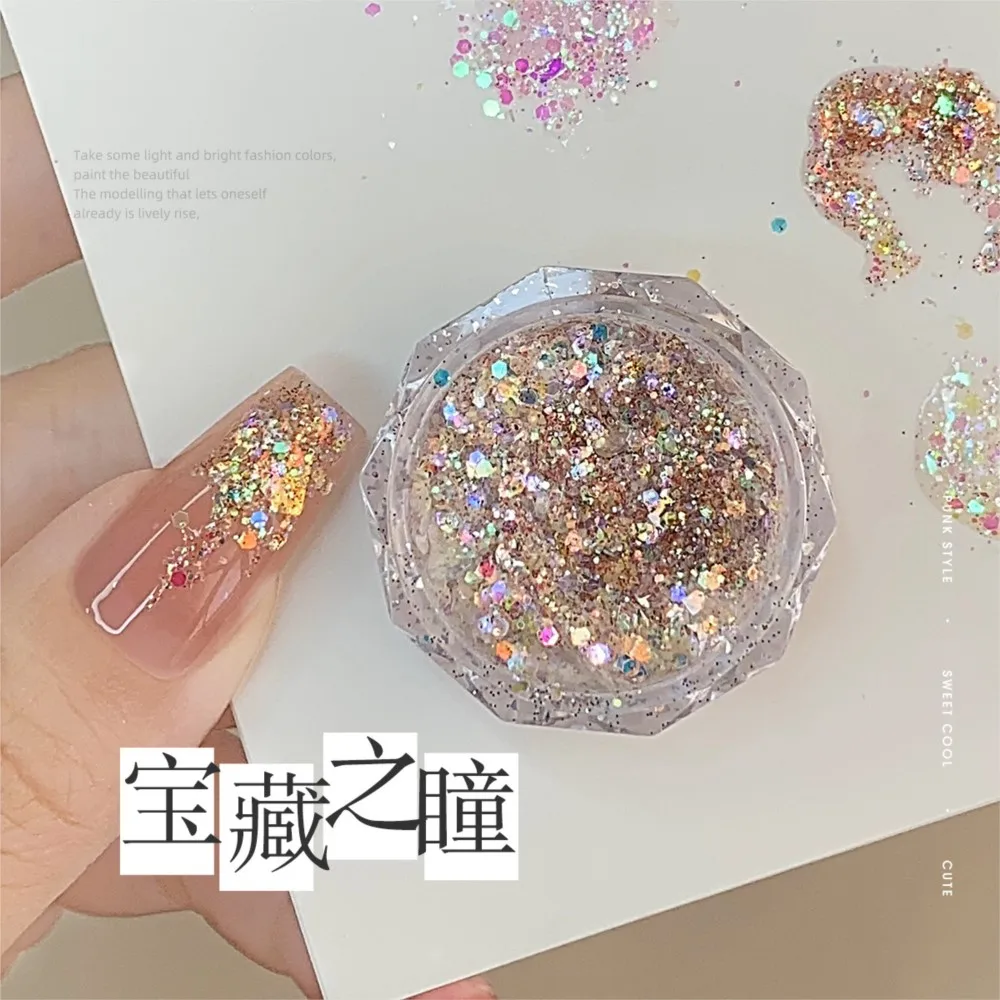 1Box Iridescent Opal Flakes Nail Sequins Sparkly Shinning Glitter Flakes Colorful Paliette Spangles Manicuring Decoration Powder