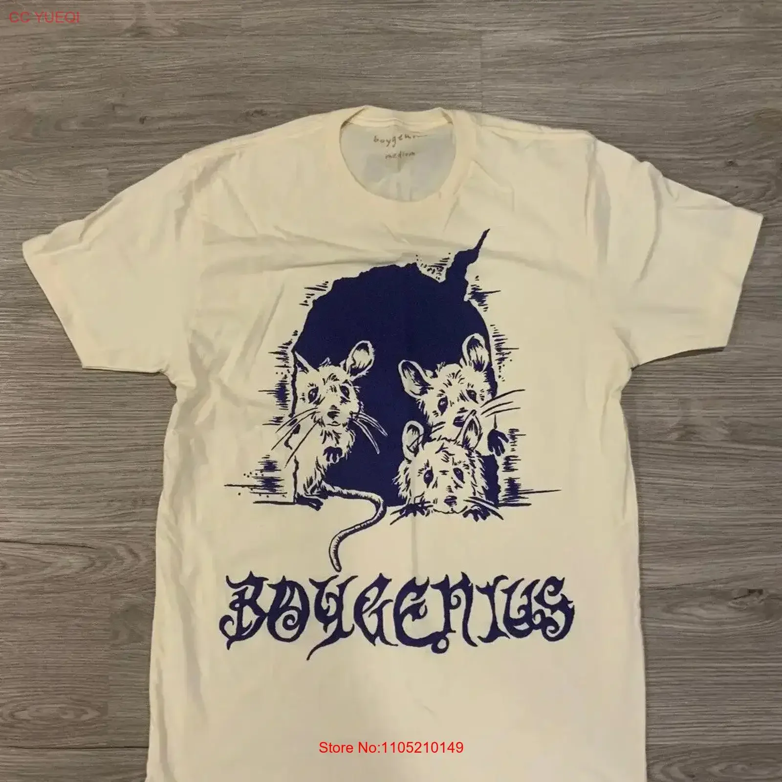 

BOYGENIUS TOUR T Shirt 2023 Size Medium ivory vintage Washed Casual Comfortable Soft Stretched Unisex Breathable