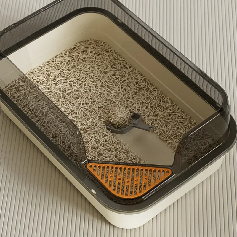 Extra Large Cat Litter Box Pet Sandbox Splashproof Cat Tray Cat Toilet Cleaning Basin Supplies Pet Toilet Kitten Tray Bedpan